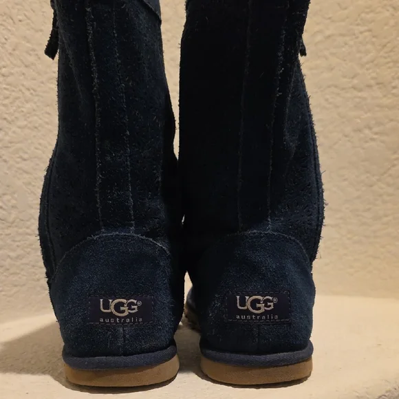 UGG Navy Suede Boots - Picture 5 of 8